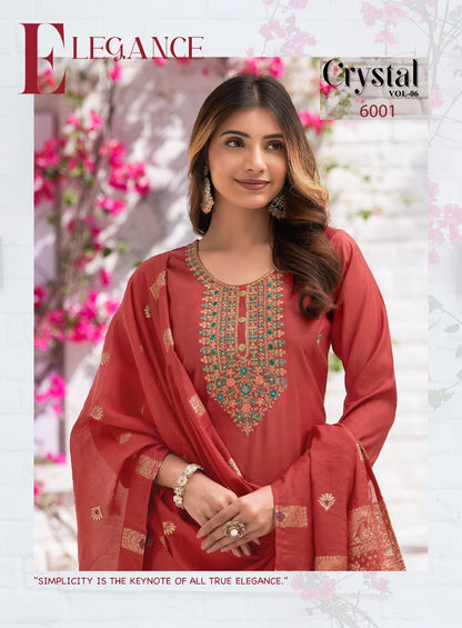 Crystal Vol 6 Radhika Lifestyle Roman Silk Readymade Suits Exporter Ahmedabad