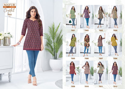 Crystal Vol 7 Mayur Creation Poplin Cotton Short Kurtis Wholesale Price