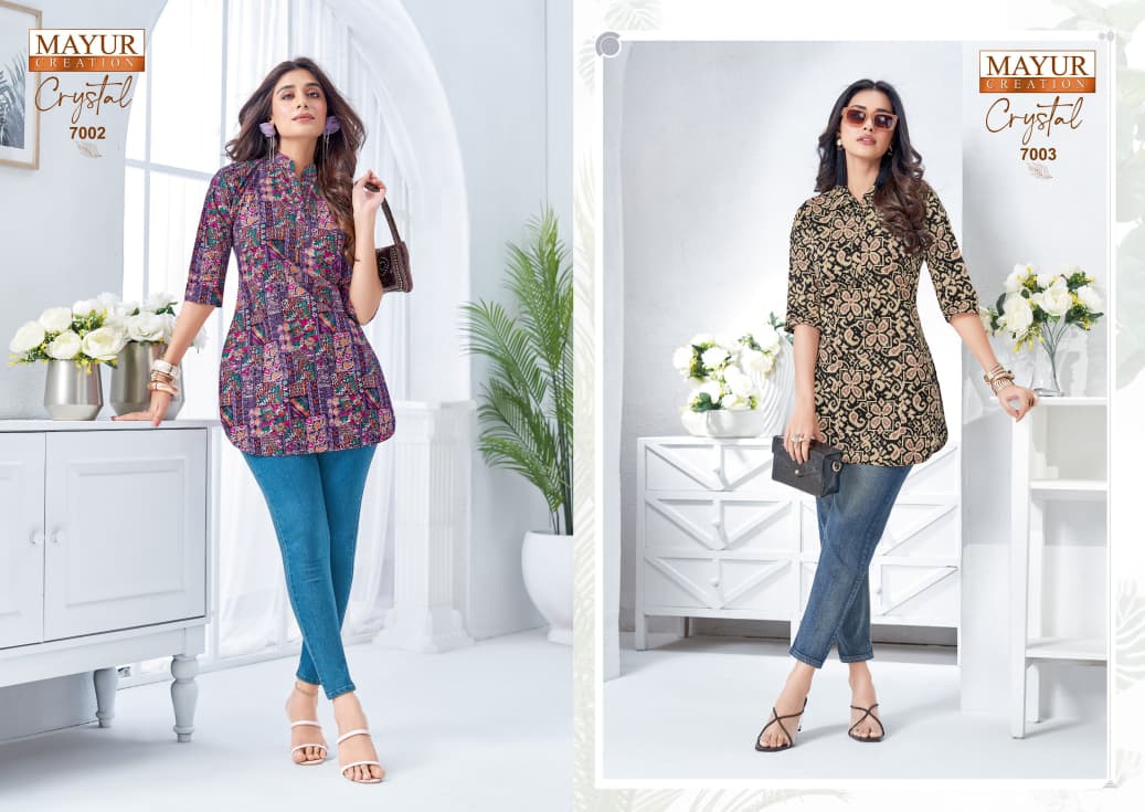 Crystal Vol 7 Mayur Creation Poplin Cotton Short Kurtis Wholesale Price