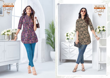 Crystal Vol 7 Mayur Creation Poplin Cotton Short Kurtis Wholesale Price