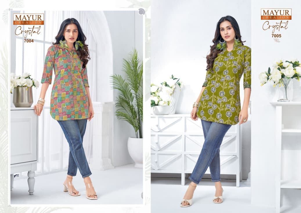 Crystal Vol 7 Mayur Creation Poplin Cotton Short Kurtis Wholesale Price