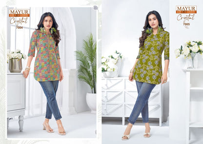 Crystal Vol 7 Mayur Creation Poplin Cotton Short Kurtis Wholesale Price