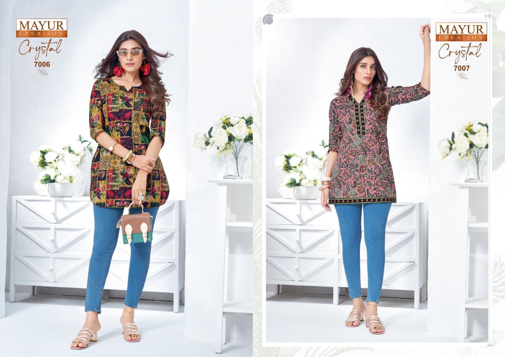 Crystal Vol 7 Mayur Creation Poplin Cotton Short Kurtis Wholesale Price