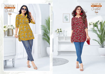Crystal Vol 7 Mayur Creation Poplin Cotton Short Kurtis Wholesale Price