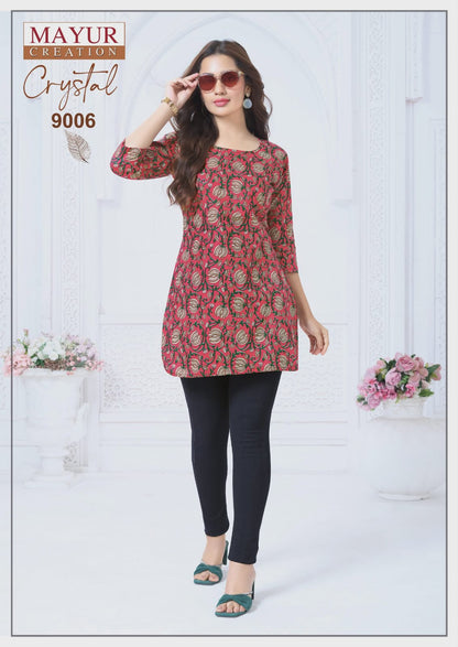 Crystal Vol 9 Mayur Creation Poplin Cotton Short Kurtis Wholesaler Ahmedabad