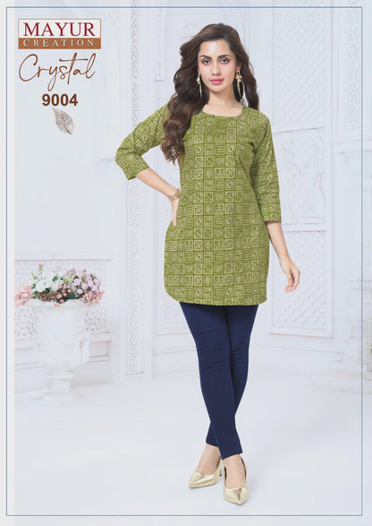 Crystal Vol 9 Mayur Creation Poplin Cotton Short Kurtis Wholesaler Ahmedabad