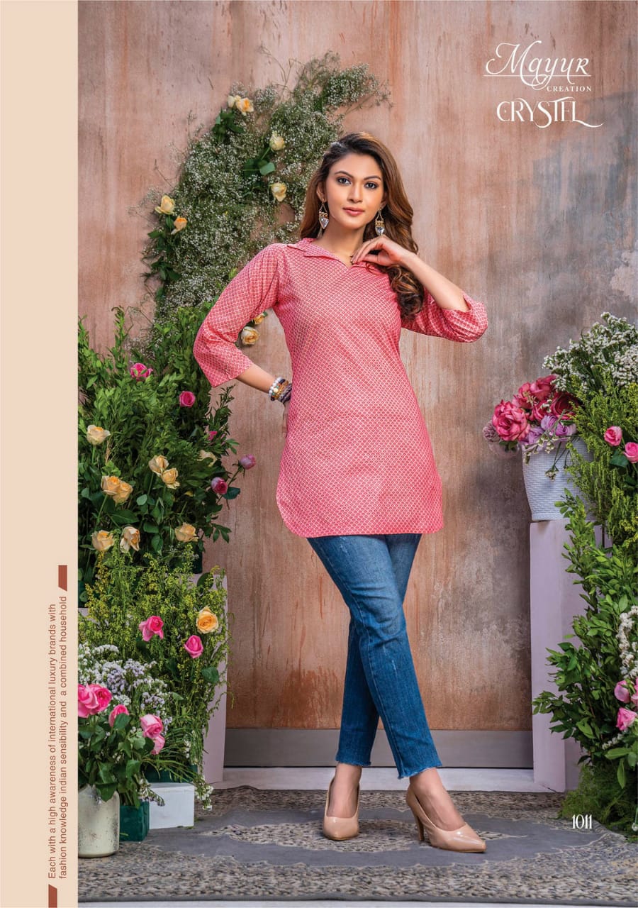 Crystel Mayur Creation Cotton Short Kurtis Kavya Style Plus