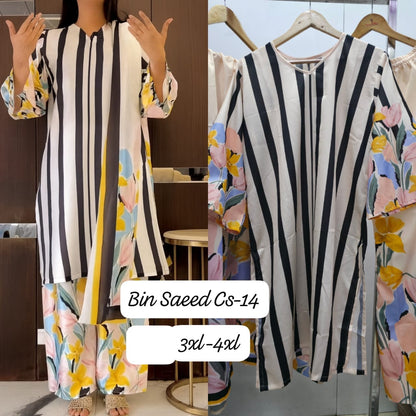 Cs Hit Designs Bin Saeed Satin Pakistani Readymade Suits Wholesale Price