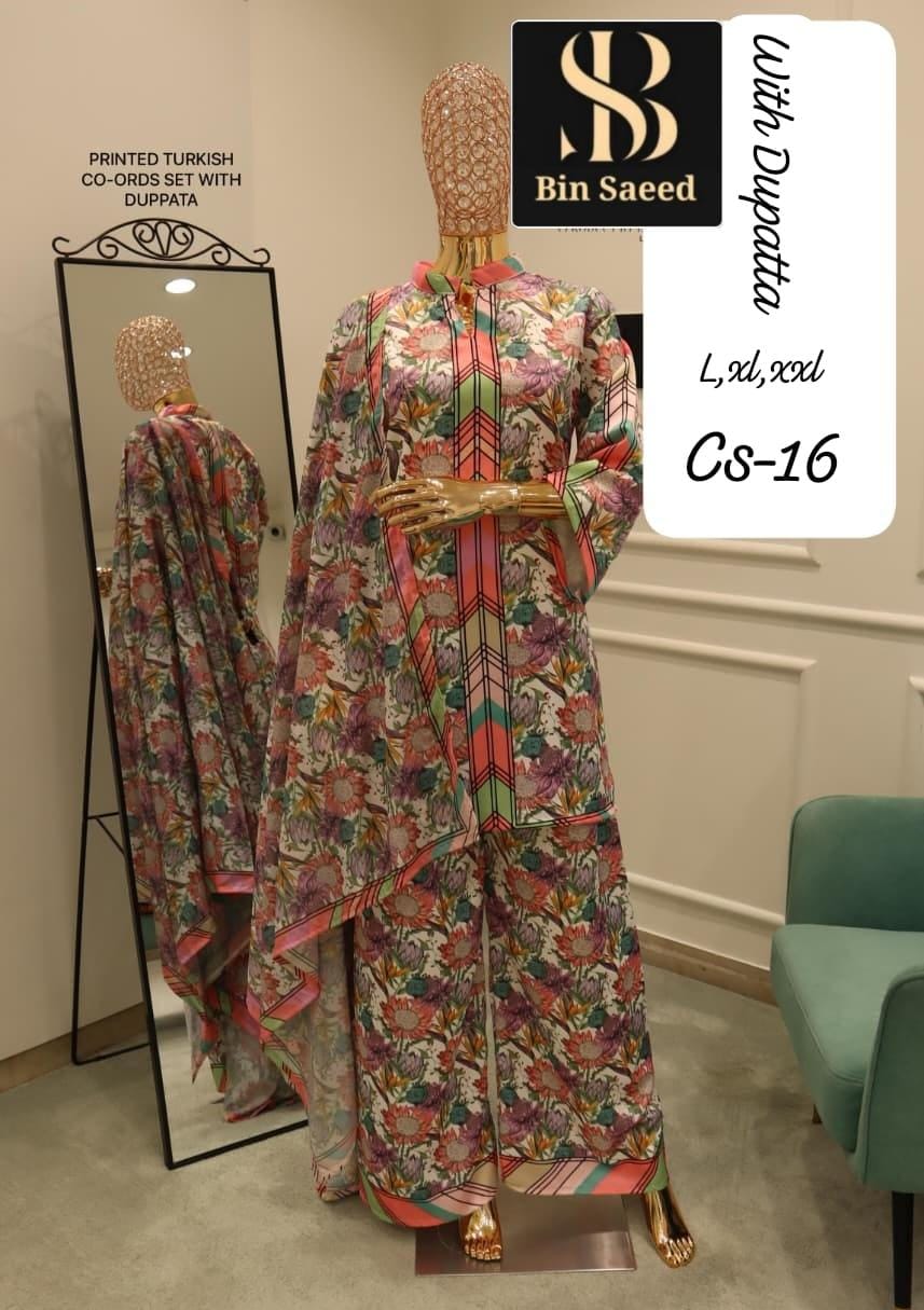 Cs Hit Designs Bin Saeed Satin Pakistani Readymade Suits Wholesale Price