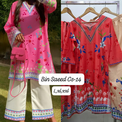 Cs Hit Designs Bin Saeed Satin Pakistani Readymade Suits Wholesale Price