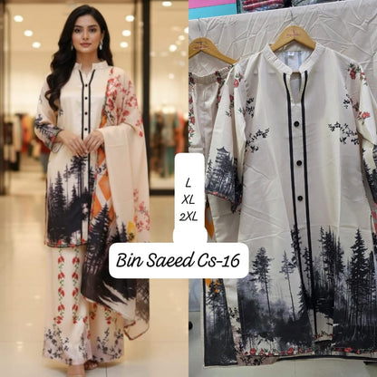 Cs Hit Designs Bin Saeed Satin Pakistani Readymade Suits Wholesale Price