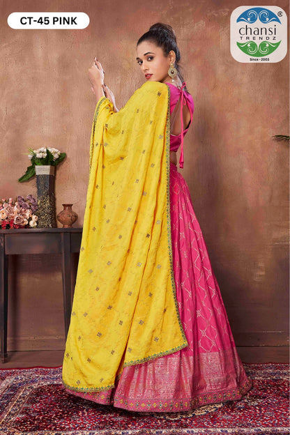 Ct-45 Chansi Trendz Russian Silk Readymade Lehenga Choli Wholesaler