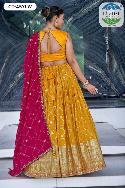 Ct-45 Chansi Trendz Russian Silk Readymade Lehenga Choli Wholesaler