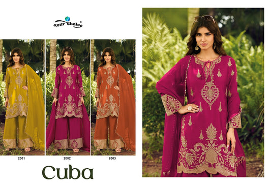 Cuba Your Choice Chinon Pakistani Readymade Suits Wholesaler India