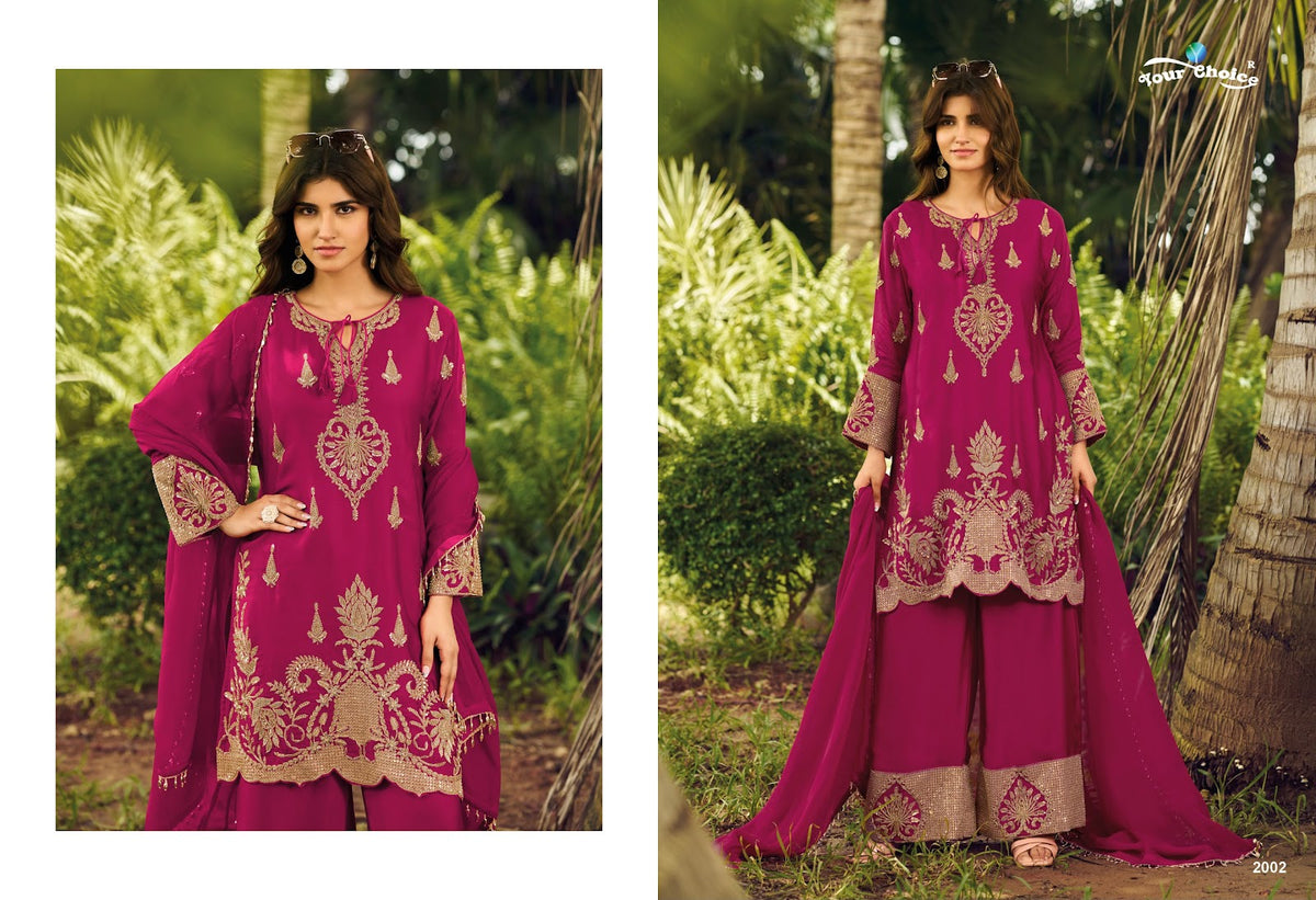 Cuba Your Choice Chinon Pakistani Readymade Suits Wholesaler India