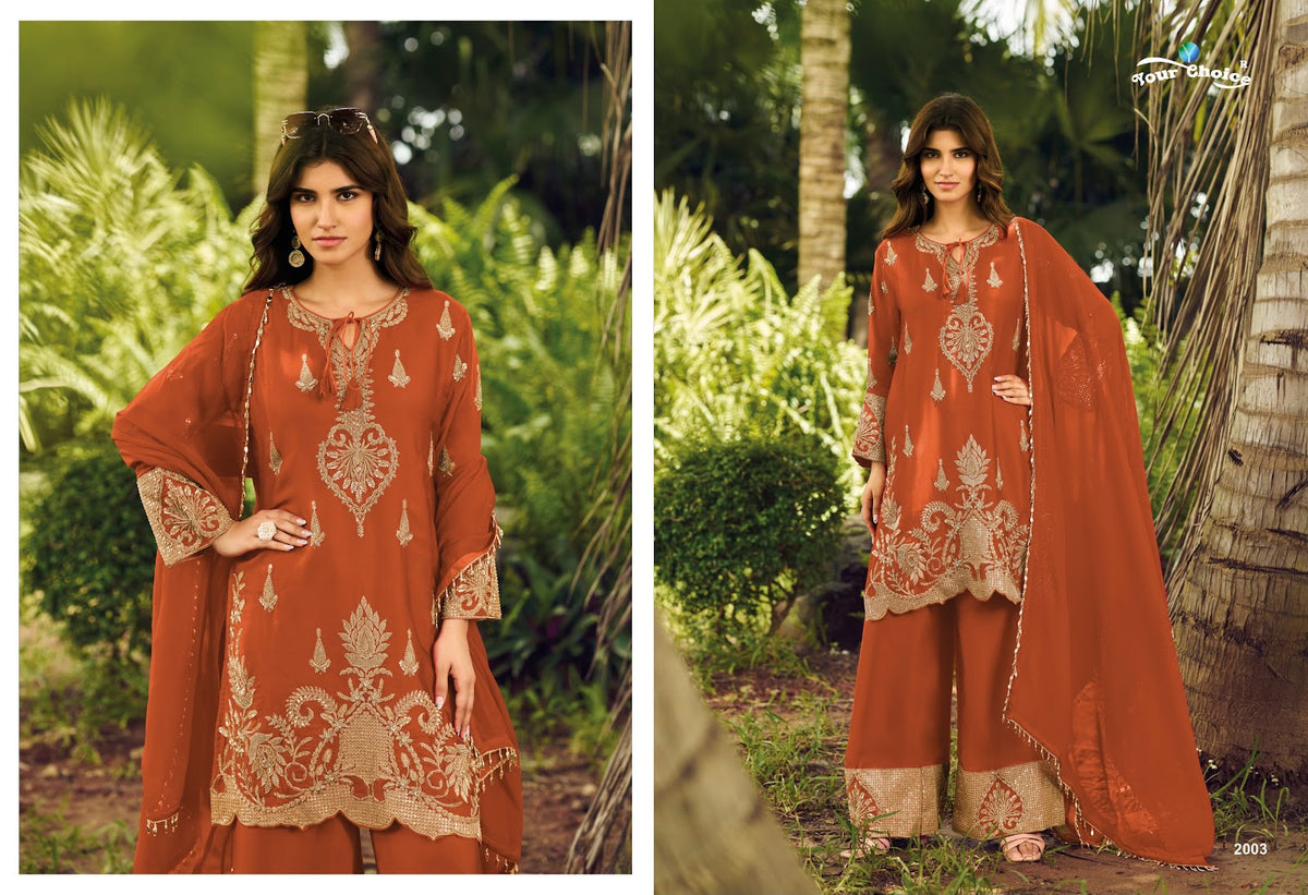 Cuba Your Choice Chinon Pakistani Readymade Suits Wholesaler India
