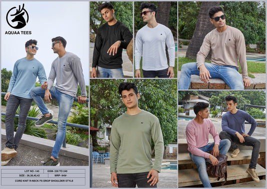 Cuff Vol 145 Aquaa Tees Interlock Cord Knit Mens Tshirts Supplier