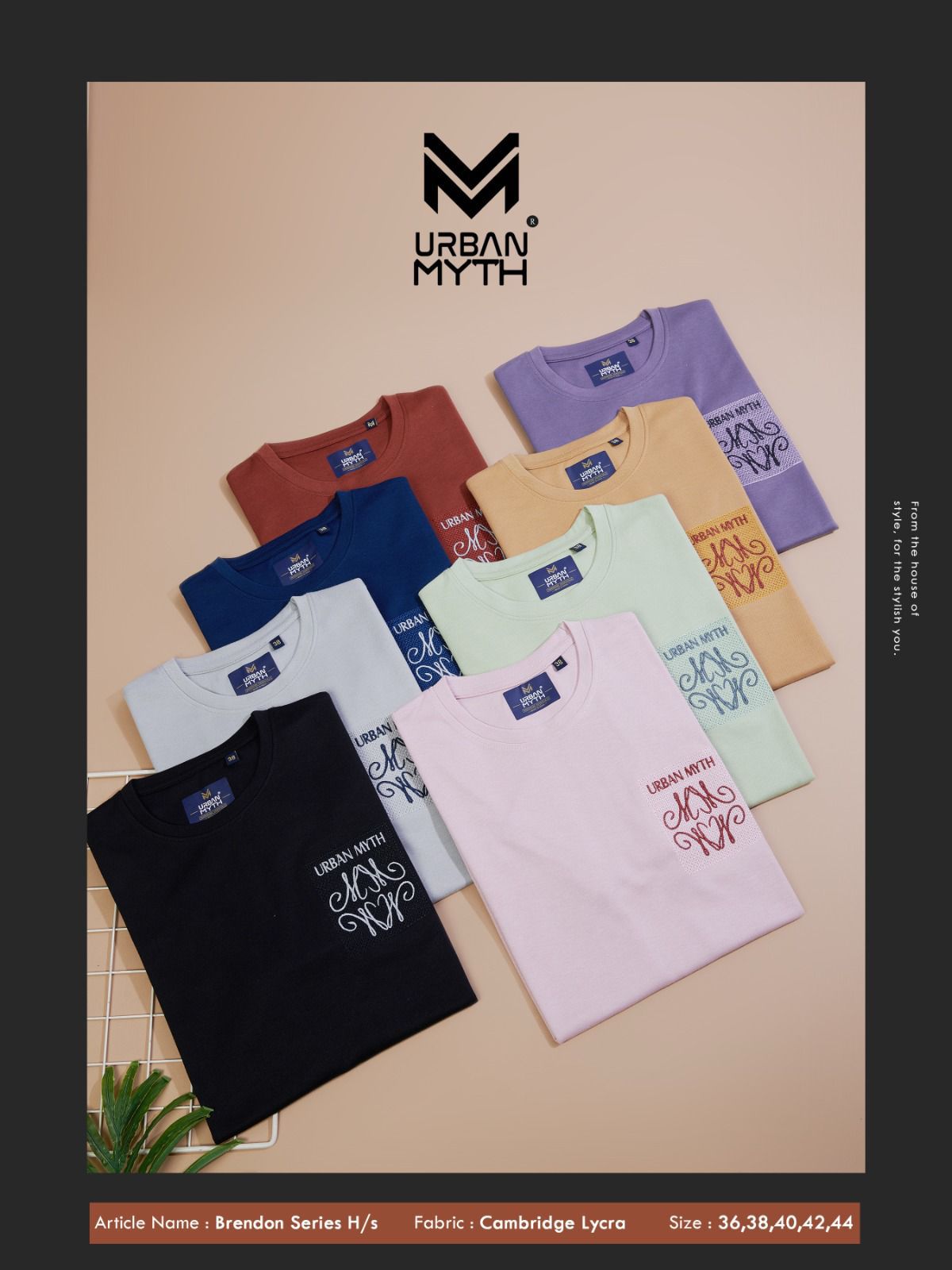 Cuffs Brendon Series Urban Myth Lycra Mens Tshirts Wholesale Price