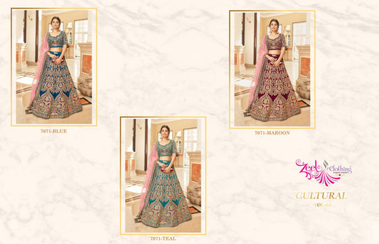 Cultural Vol 3-7071 Zeel Velvet Lehenga Choli Supplier Gujarat