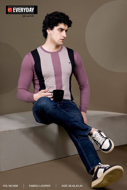 Cut-Sew Style Vol 658 Everyday Cotton Looper Mens Tshirts Manufacturer Ahmedabad