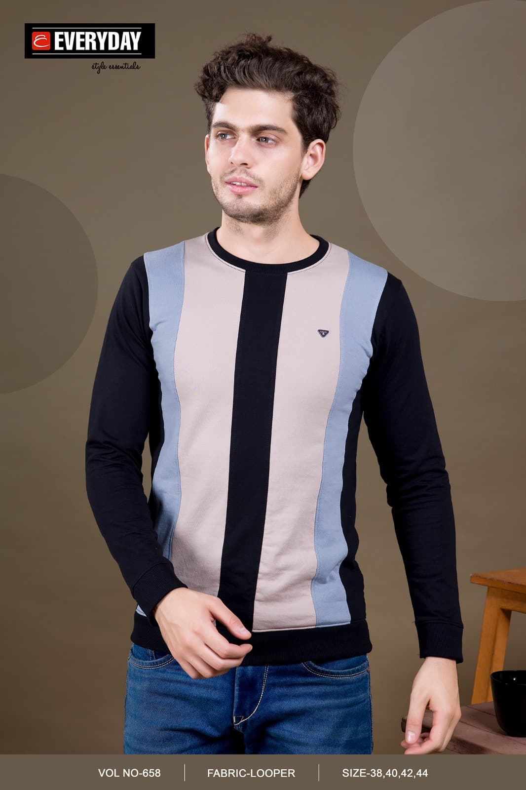 Cut-Sew Style Vol 658 Everyday Cotton Looper Mens Tshirts Manufacturer Ahmedabad