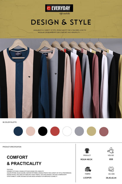 Cut-Sew Style Vol 658 Everyday Cotton Looper Mens Tshirts Manufacturer Ahmedabad