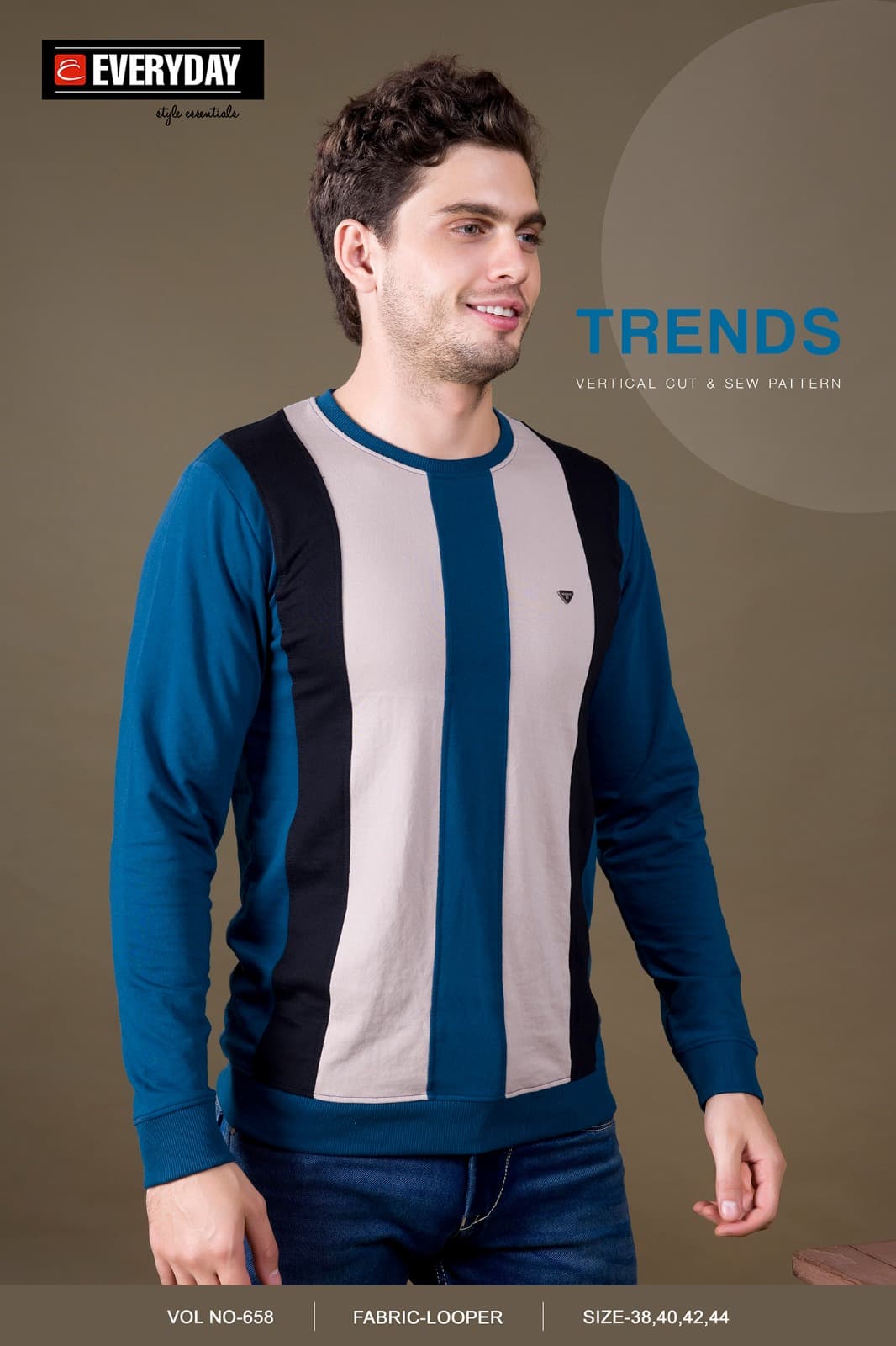 Cut-Sew Style Vol 658 Everyday Cotton Looper Mens Tshirts Manufacturer Ahmedabad