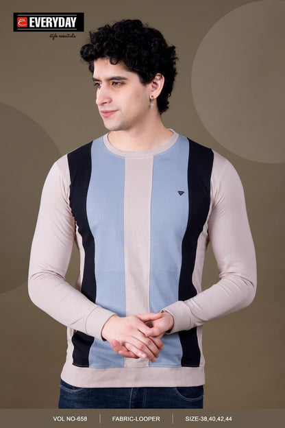 Cut-Sew Style Vol 658 Everyday Cotton Looper Mens Tshirts Manufacturer Ahmedabad
