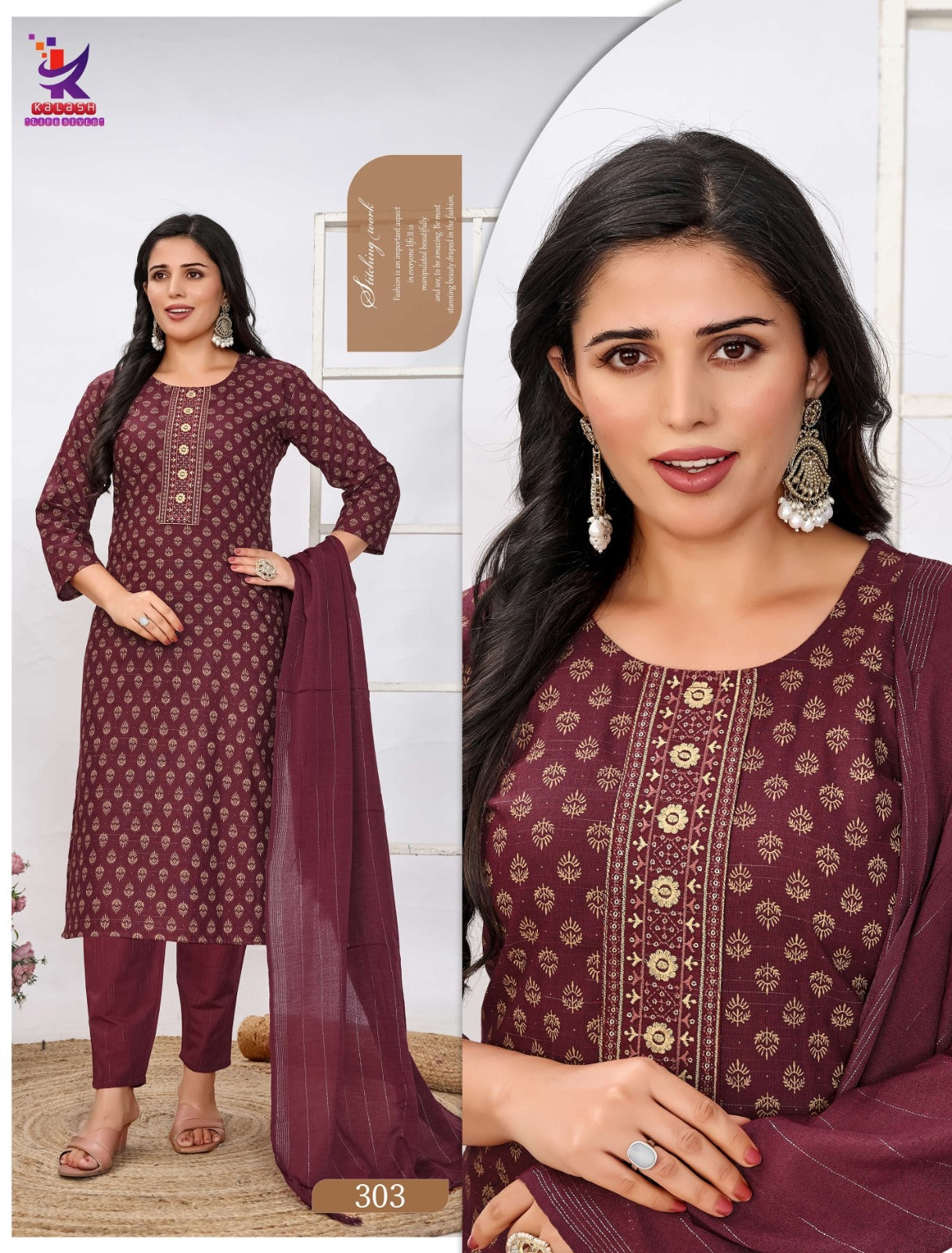 Cute Beauty 4 Mlm Kalash Lifestyle Readymade Cotton Pant Suits Wholesaler India