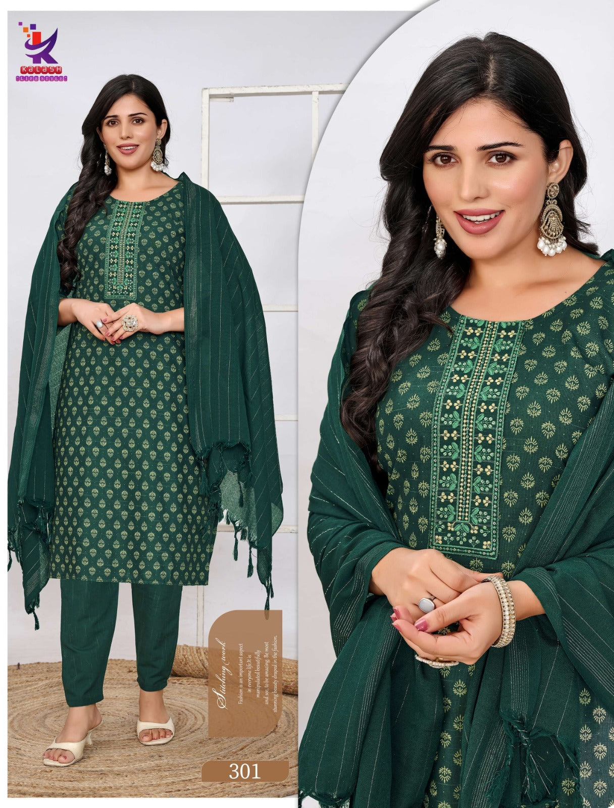 Cute Beauty 4 Mlm Kalash Lifestyle Readymade Cotton Pant Suits Wholesaler India