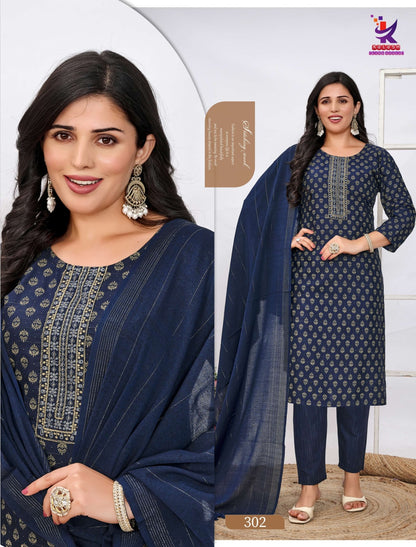 Cute Beauty 4 Mlm Kalash Lifestyle Readymade Cotton Pant Suits Wholesaler India