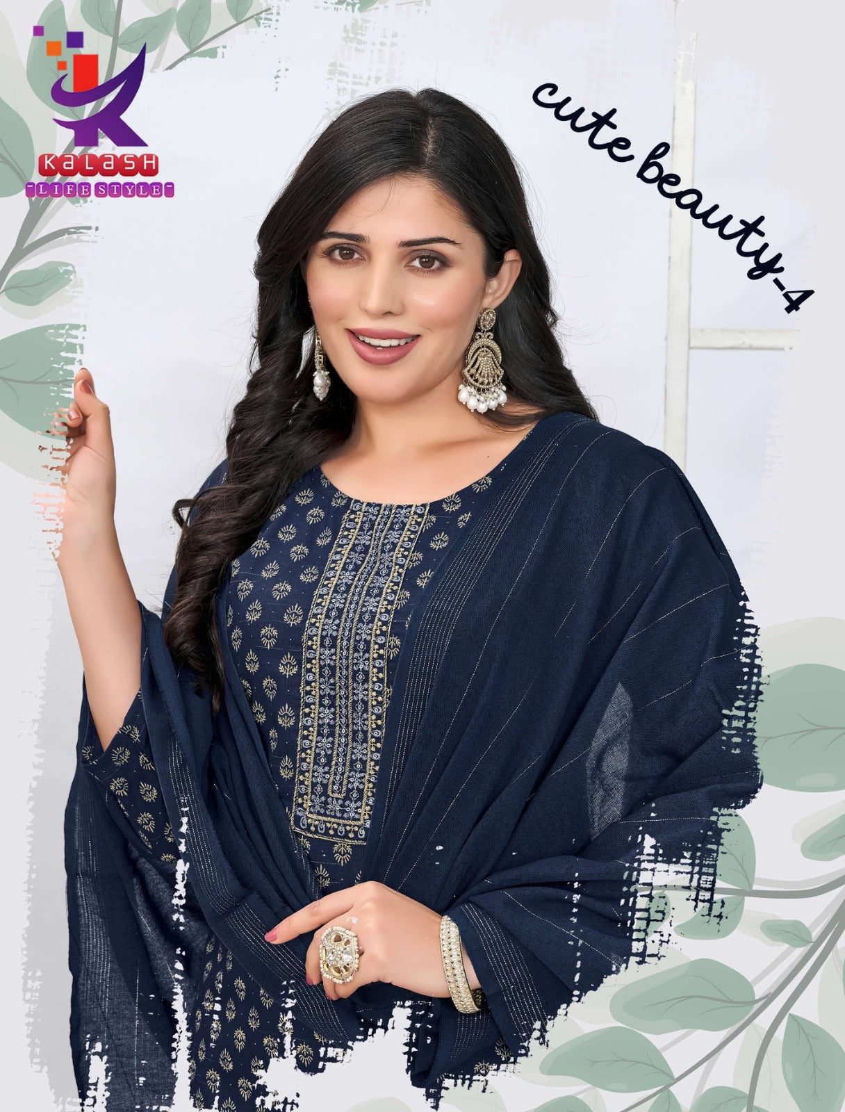 Cute Beauty 4 Mlm Kalash Lifestyle Readymade Cotton Pant Suits Wholesaler India