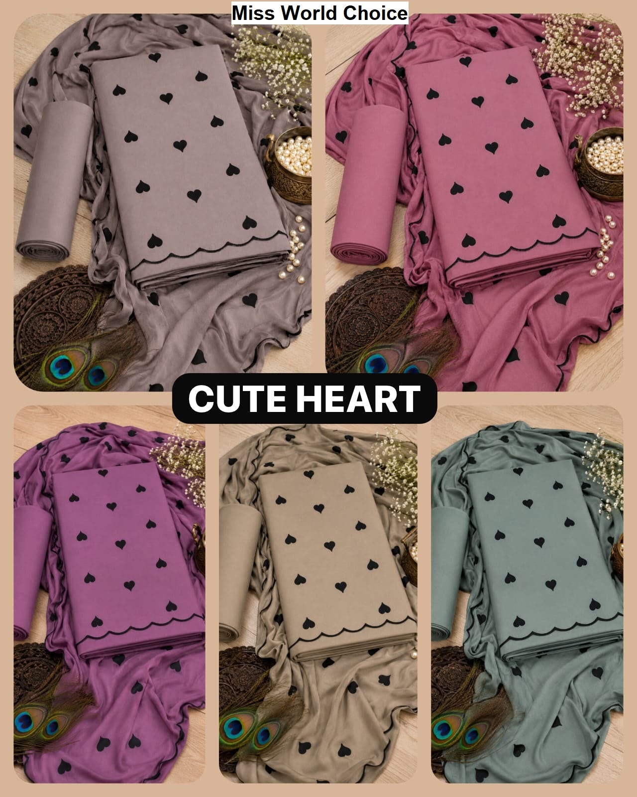 Cute Heart Vol 1 Miss World Choice Rayon Salwar Suits Wholesale Price