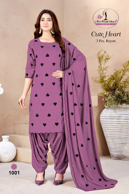 Cute Heart Vol 1 Miss World Choice Rayon Salwar Suits Wholesale Price