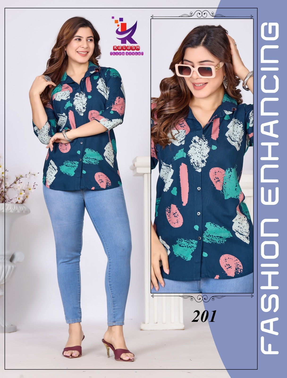 Cute One Plus Size Mlm Kalash Lifestyle Rayon 22Kg Women Shirts Supplier Ahmedabad