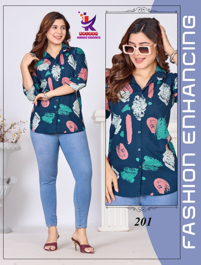 Cute One Plus Size Mlm Kalash Lifestyle Rayon 22Kg Women Shirts Supplier Ahmedabad