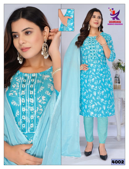 Cute Smile 5 Mlm Kalash Lifestyle Two Tone Rayon Readymade Pant Style Suits Supplier