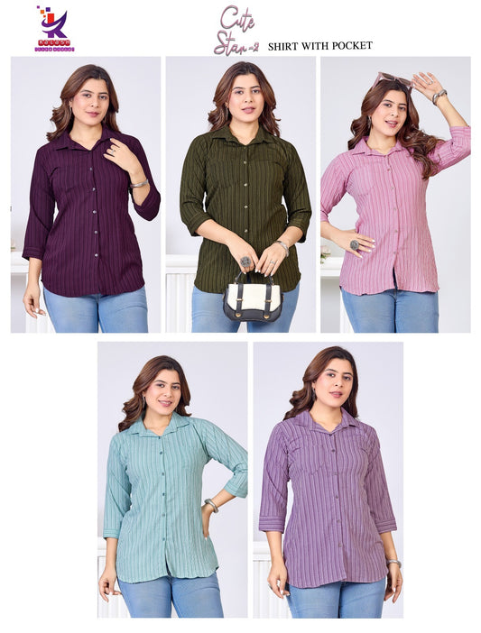 Cute Star 2 Mlm Kalash Lifestyle Rayon 22Kg Women Shirts Wholesale Price