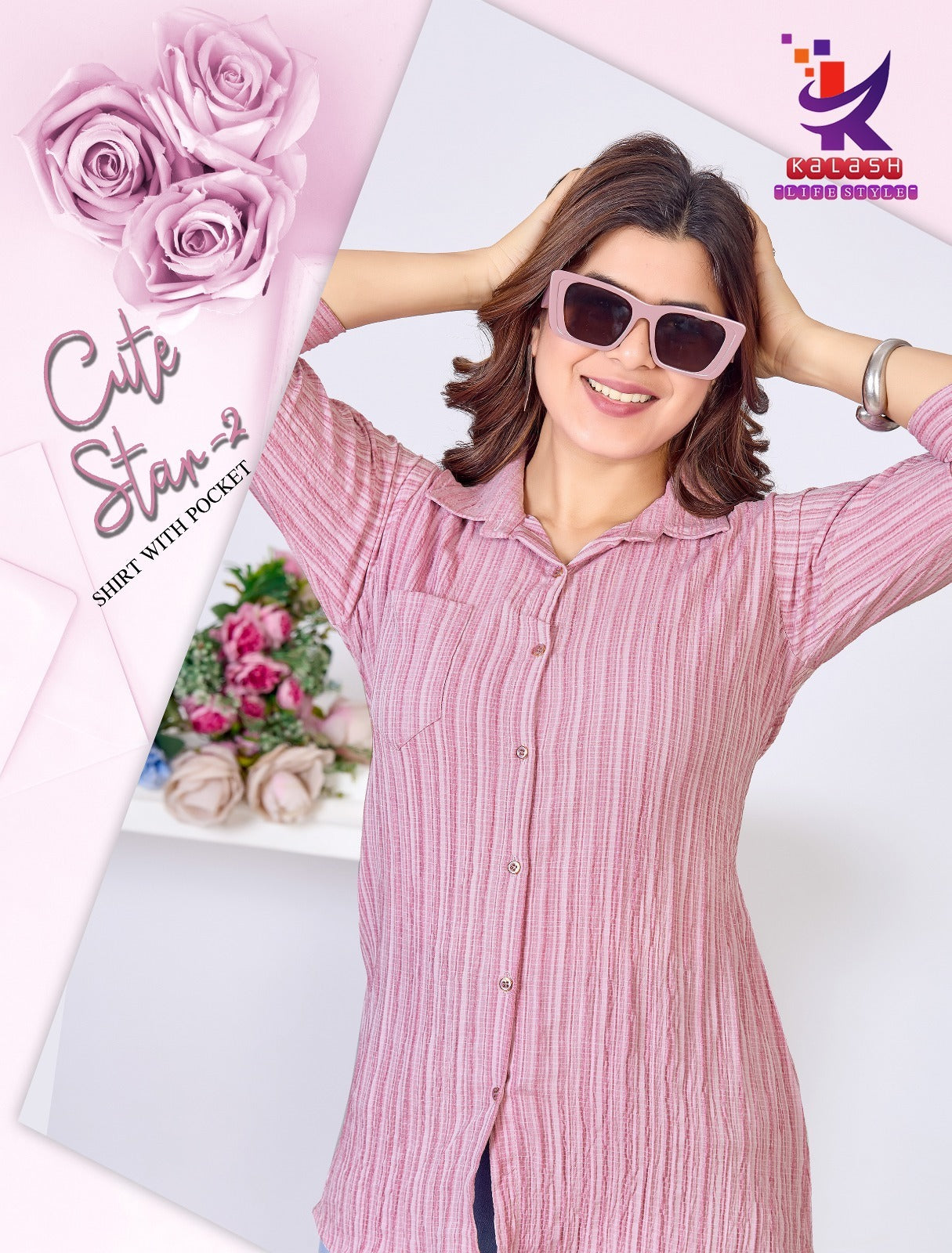 Cute Star 2 Mlm Kalash Lifestyle Rayon 22Kg Women Shirts Wholesale Price