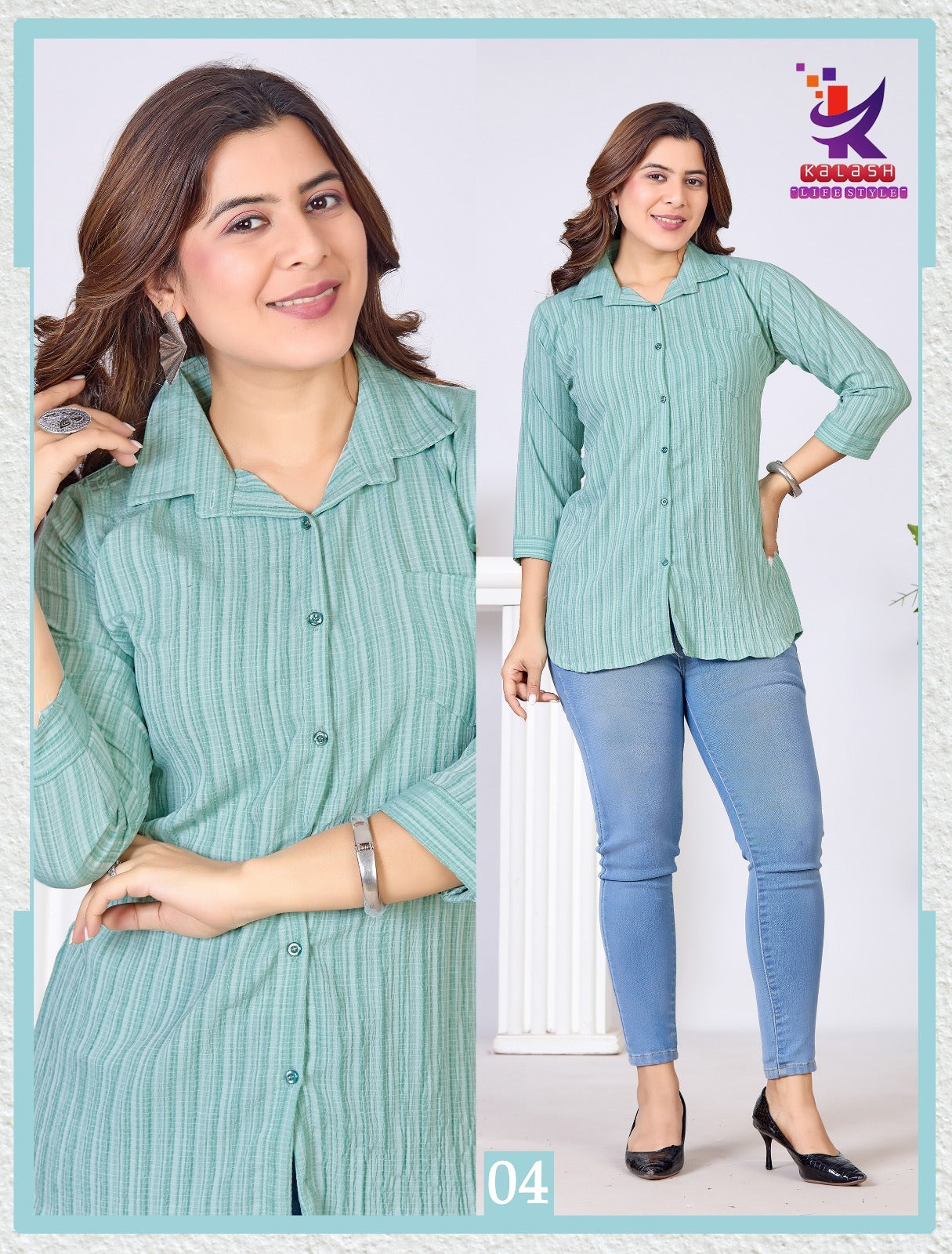 Cute Star 2 Mlm Kalash Lifestyle Rayon 22Kg Women Shirts Wholesale Price