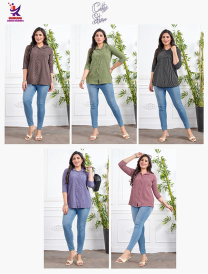 Cute Star Mlm Kalash Lifestyle Rayon 22Kg Women Shirts Wholesaler