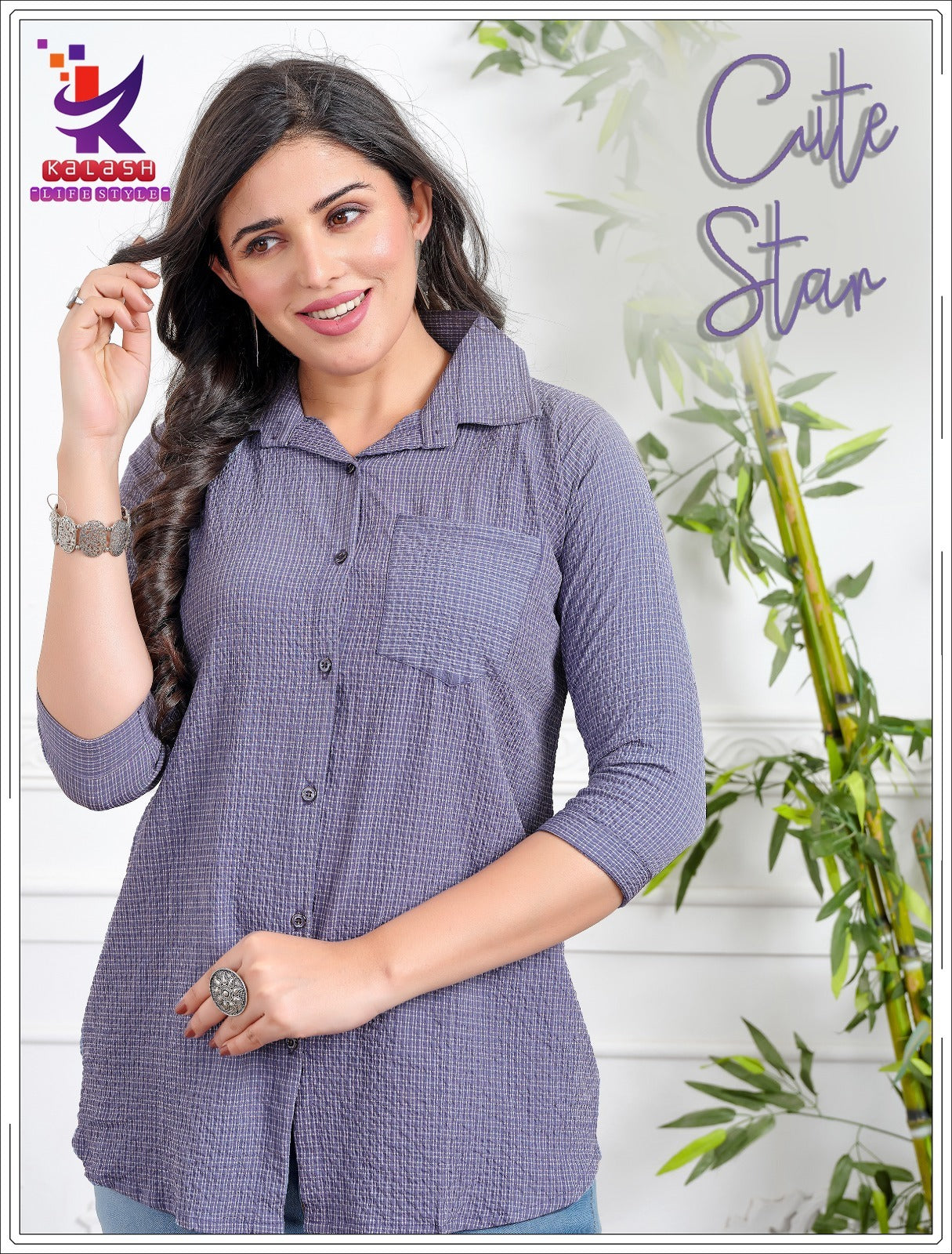 Cute Star Mlm Kalash Lifestyle Rayon 22Kg Women Shirts Wholesaler