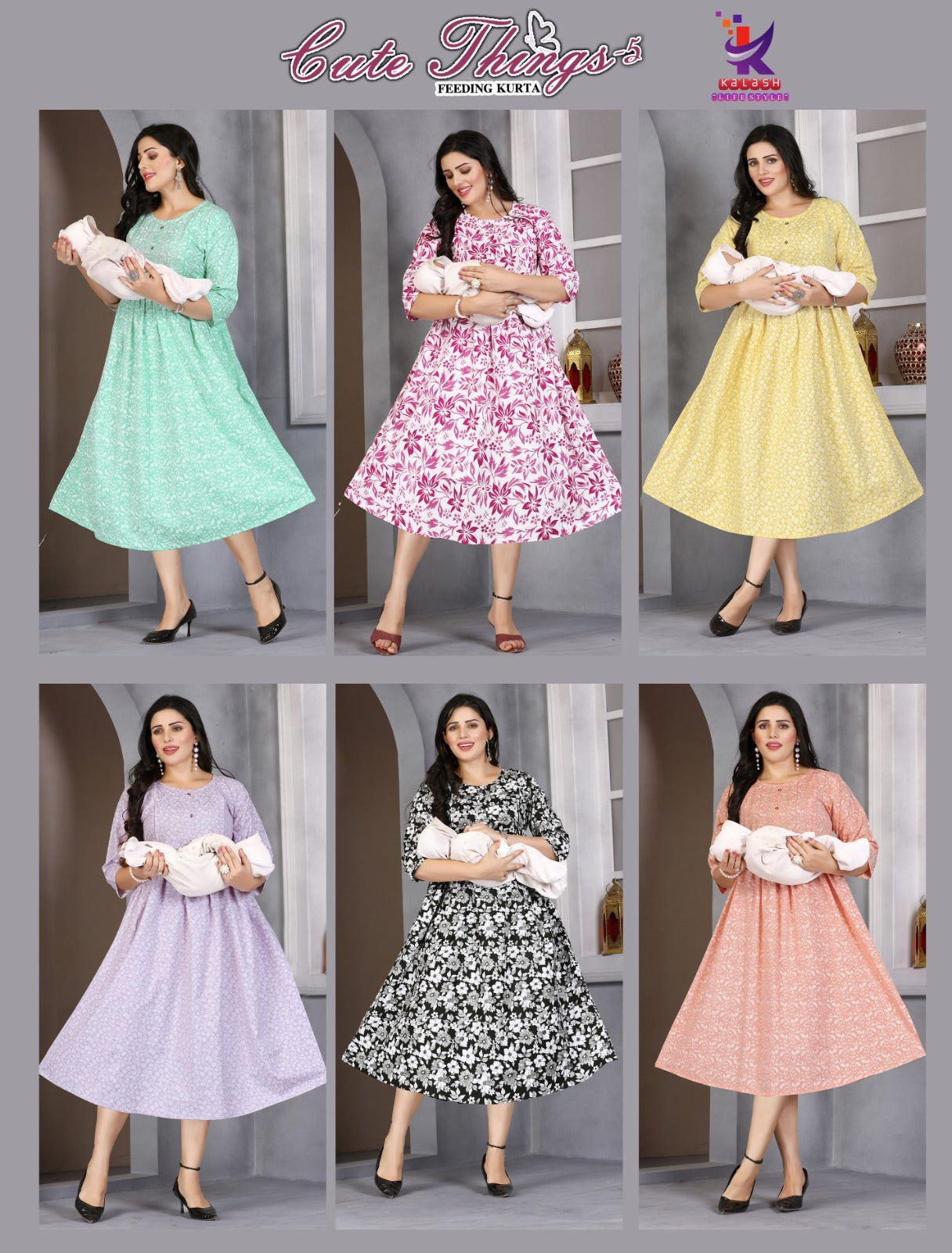 Cute Things 5 Mlm Kalash Lifestyle Rayon 14Kg Feeding Kurtis Wholesaler India