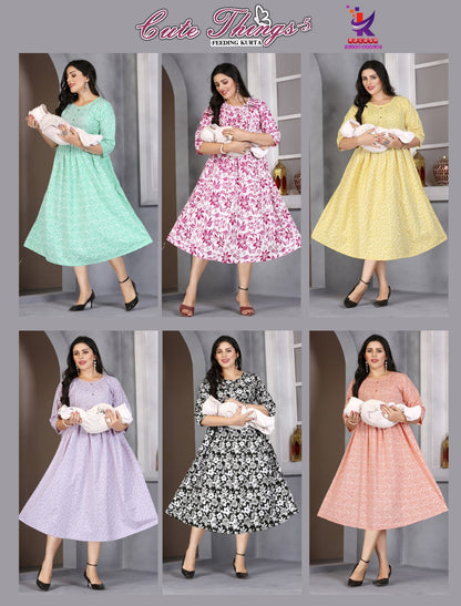 Cute Things 5 Mlm Kalash Lifestyle Rayon 14Kg Feeding Kurtis Wholesaler India