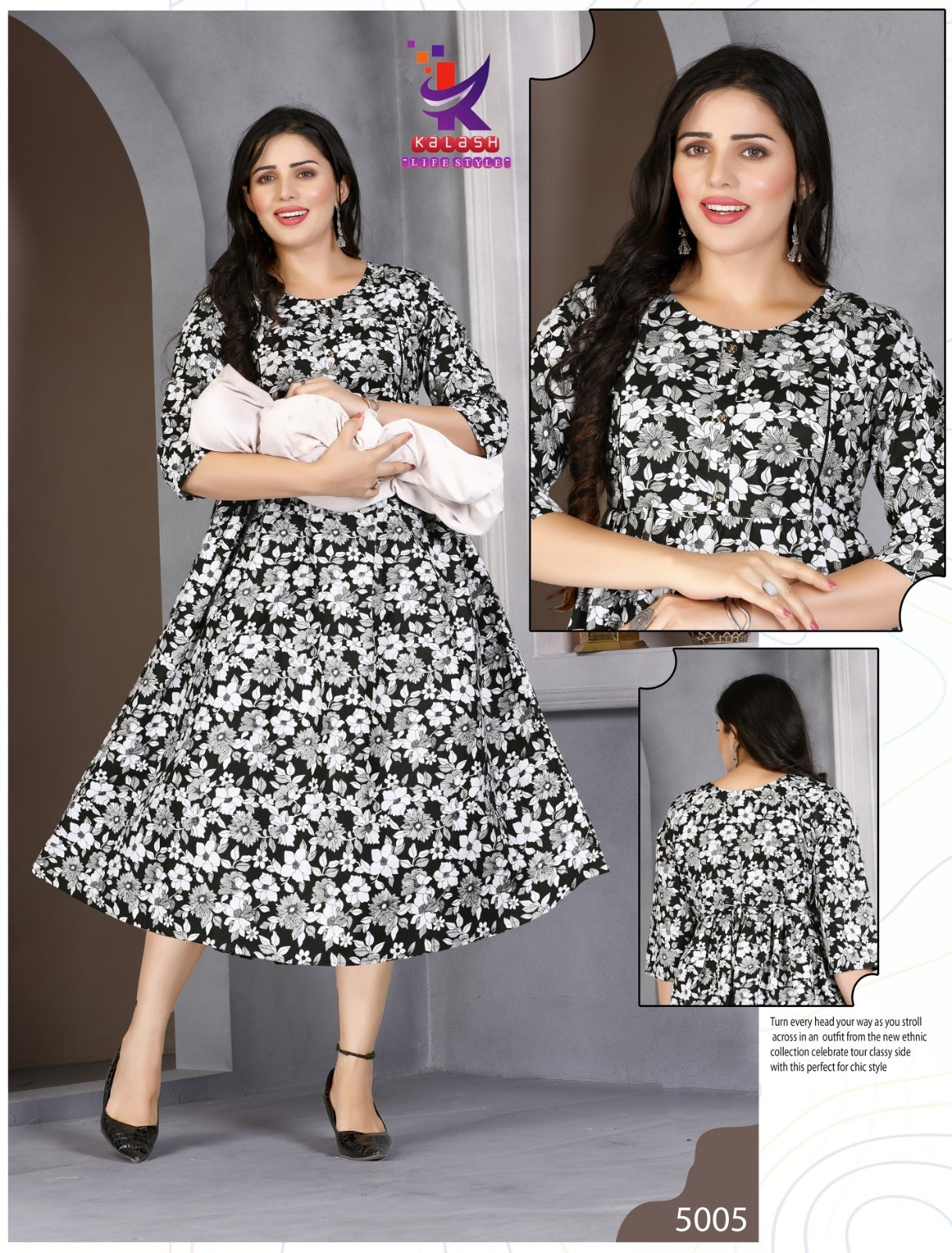 Cute Things 5 Mlm Kalash Lifestyle Rayon 14Kg Feeding Kurtis Wholesaler India