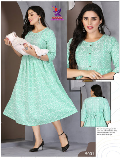 Cute Things 5 Mlm Kalash Lifestyle Rayon 14Kg Feeding Kurtis Wholesaler India