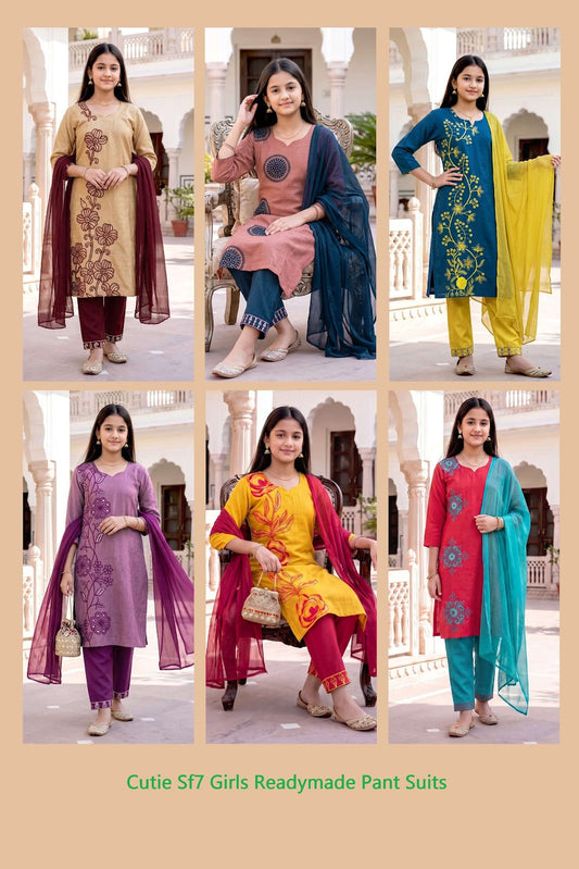 Cutie Sf7 Vetican Girls Readymade Pant Suits Wholesale