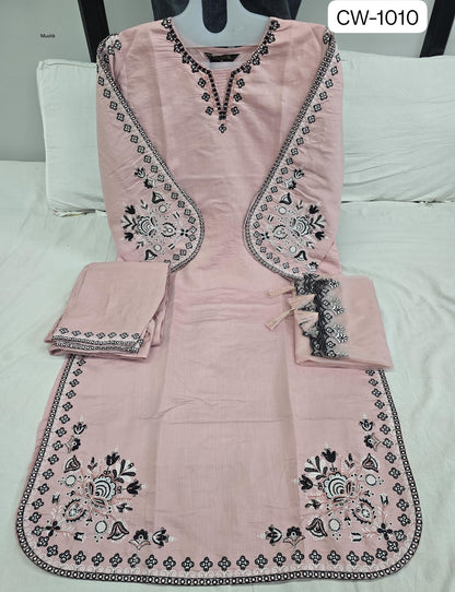 Cw-1010 Mushk Roman Silk Pakistani Readymade Suits Wholesaler Gujarat