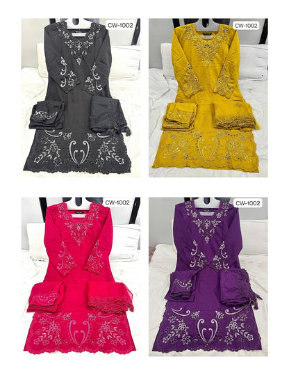 Cw 1002 Mushq Roman Silk Pakistani Readymade Suits Exporter Gujarat