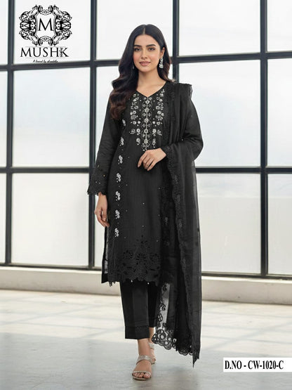 Cw 1020 Abcd Mushk Organza Pakistani Readymade Suits Manufacturer Ahmedabad